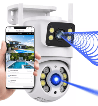Câmera de Segurança 2in1 Giratória 360 Externa Prova Dágua Full HD