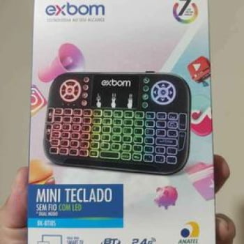 Mini Teclado Smart Exbom Quadrado Led's Coloridos 