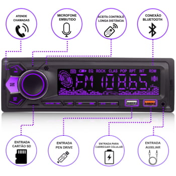 Som Automotivo Bluetooth Lehmox Ley-1853B