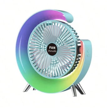 Ventilador de Mesa com Luminária Led RGB